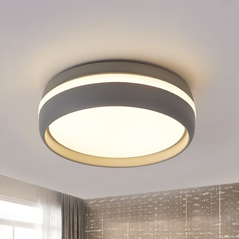Quinn Flush Mount Ceiling Light | 7.9 in | LED | Black or Grey | Dual-Color Temperature | Brick by Brick