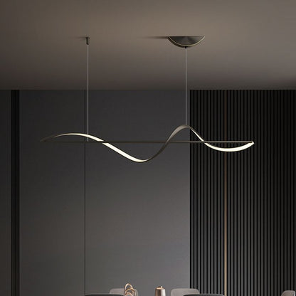 Wave-Style Linear LED Pendant Light |  39.4″ and 47.2″ | Minimalist Black or Gold | Brick by Brick