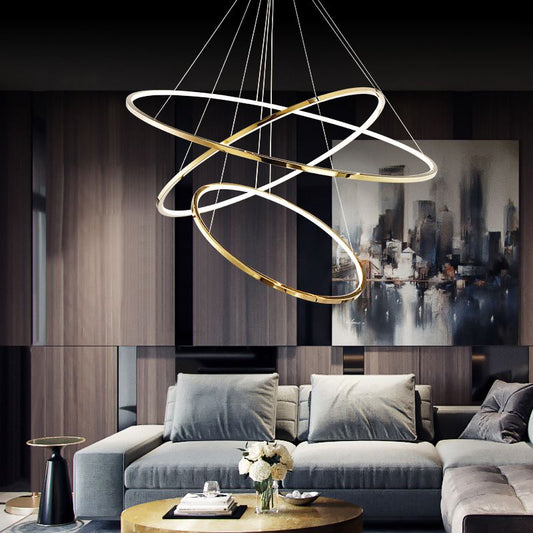 Arisha 3–5 Ring Pendant Light |  3 rings 31.5 + 39.4 + 47.2 in  | 3-Color Temperature Switchable | Adjustable LED | Brick by Brick