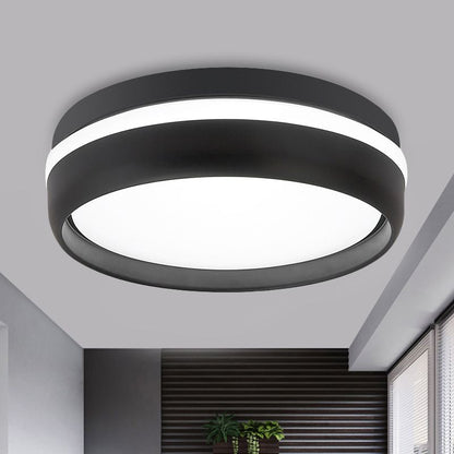 Quinn Flush Mount Ceiling Light | 7.9 in | LED | Black or Grey | Dual-Color Temperature | Brick by Brick