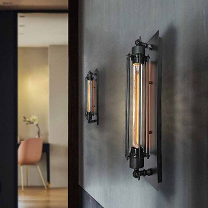 Cylinder Wall Lamp | 4 x 18.5 in | Metal Indoor Lighting | Black, Red, Silver, Gold | Modern Fixture | Brick by Brick