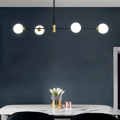 Linear Pendant Light | D 33.5 or 39.3 in | Multi-Head Glass & Metal Fixture | Adjustable Design | Brick by Brick