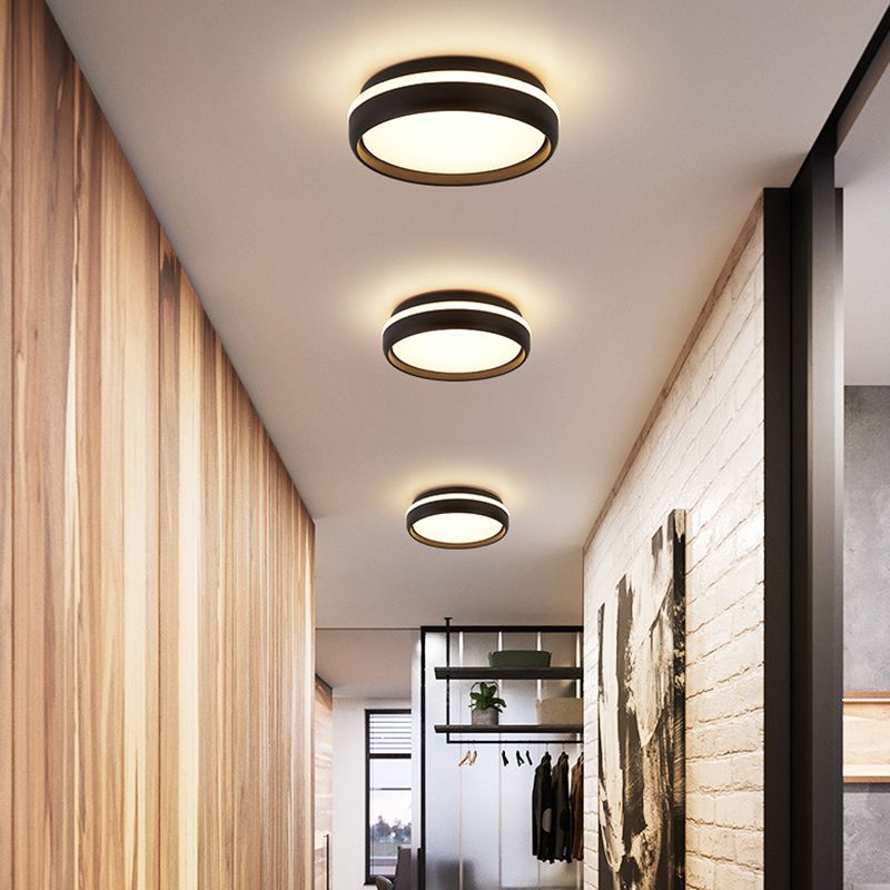 Quinn Flush Mount Ceiling Light | 7.9 in | LED | Black or Grey | Dual-Color Temperature | Brick by Brick