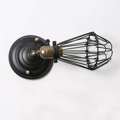 Alessio Industrial Lantern Wall Lamp | 5.5 x 7 x 11 in | Black or Rust Metal Finish | E26 Socket | Brick by Brick