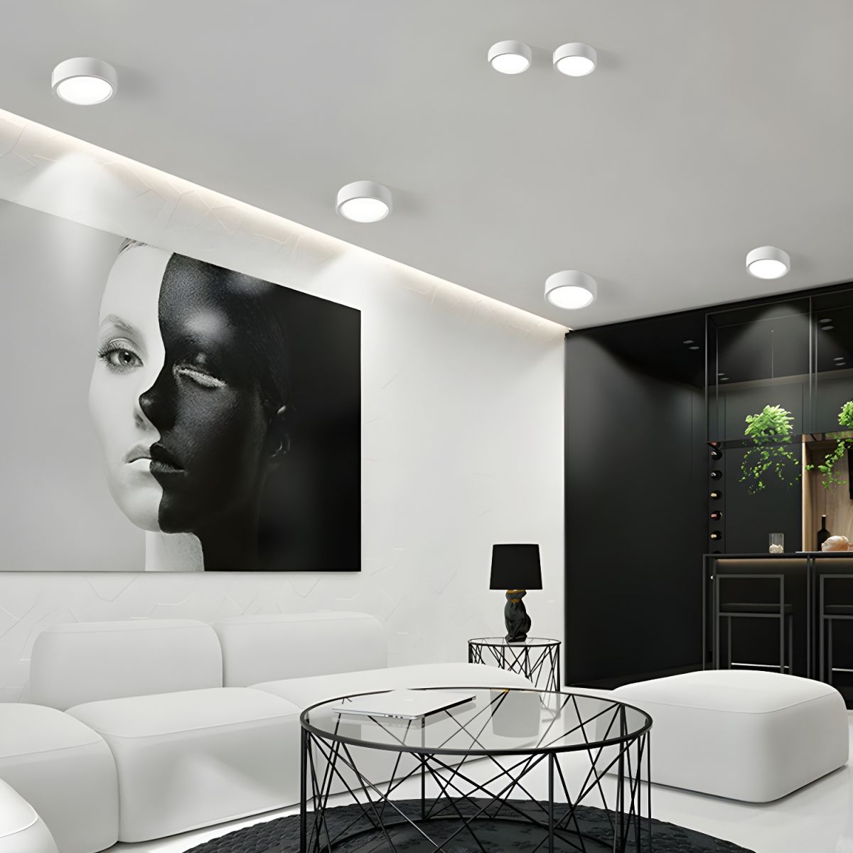 Nordic Flush Ceiling Light | 2.75×3.93–7.08 in | Minimalist Iron LED Fixture | Brick by Brick