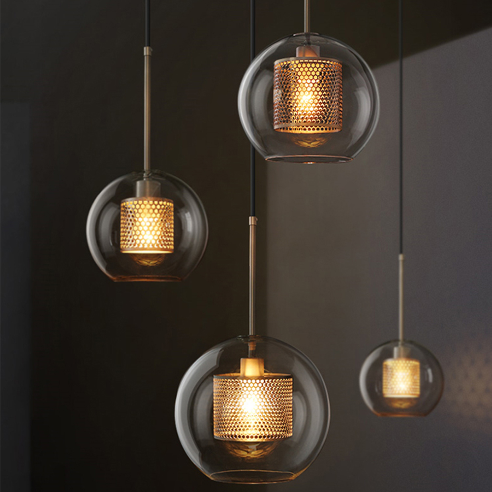 Elegant Glass Pendant Lamp | Gold or Silver | Adjustable Hanging Light | Contemporary Home Lighting | Brick by Brick