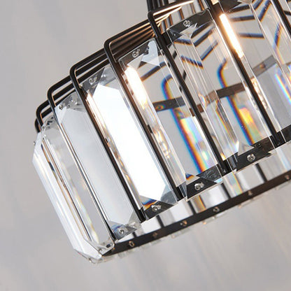 Black Crystal Pendant Light | Sleek Black Finish | Shimmering Crystal Accents | Statement Lighting | Brick by Brick
