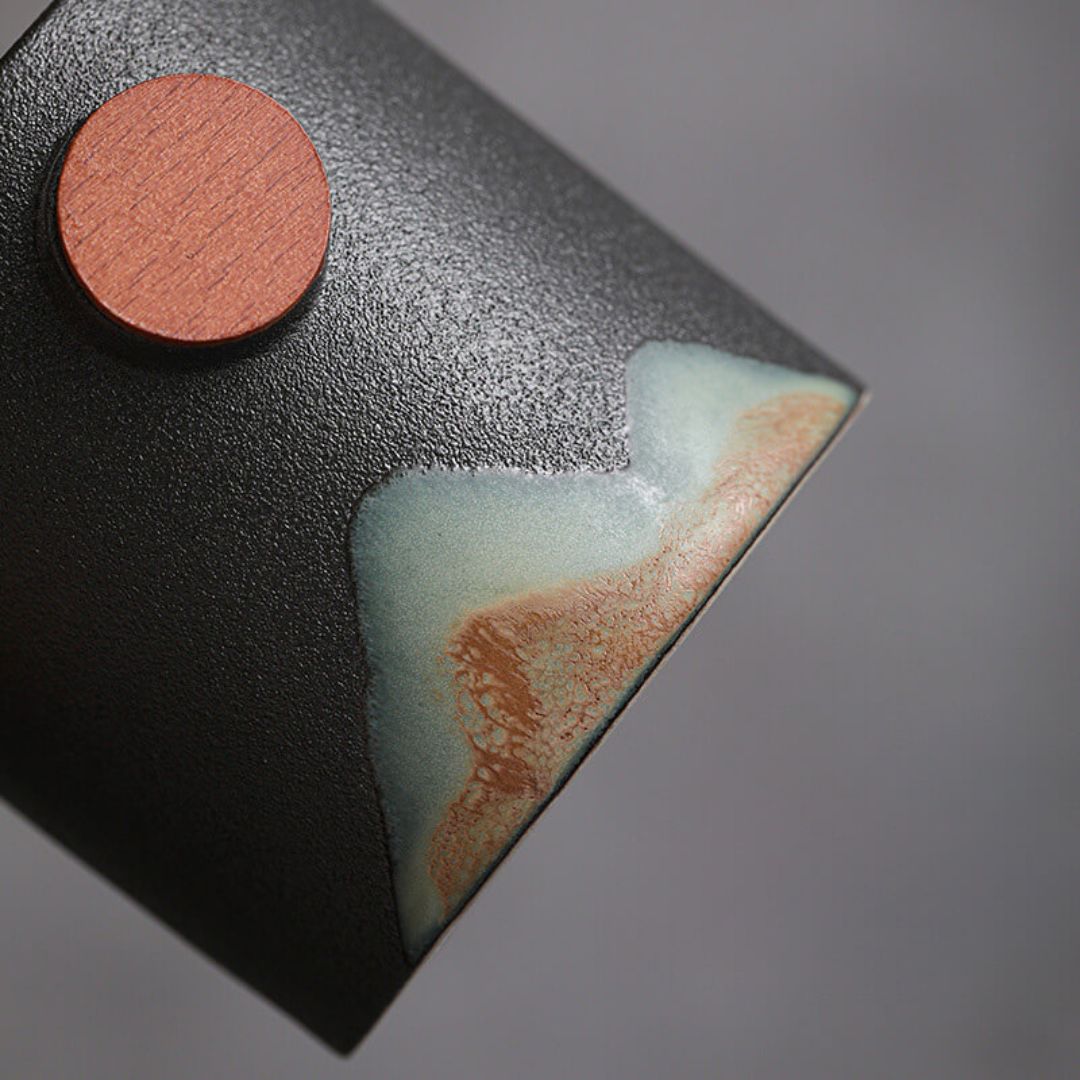 Japanese Mountain Sun Travel Tea Set | Portable Coarse Pottery Teaware | Handmade Glaze Design | Brick by Brick
