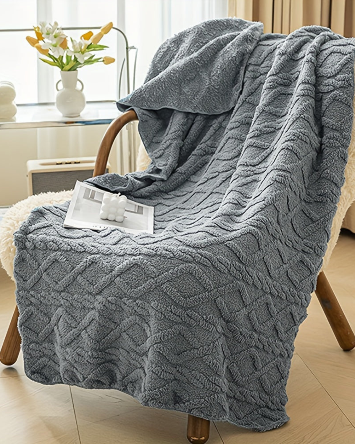 CozyNest Throw Blanket | Ultra-Soft Faux Sheepskin | Lightweight All-Season Comfort | Brick by Brick