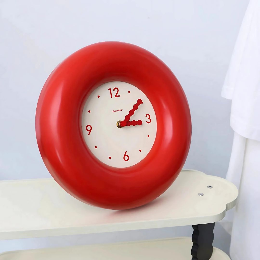 Bagel Wall Clock | 11.4 × 2 in | Silent Quartz Movement | Retro Modern Home Decor | Brick by Brick