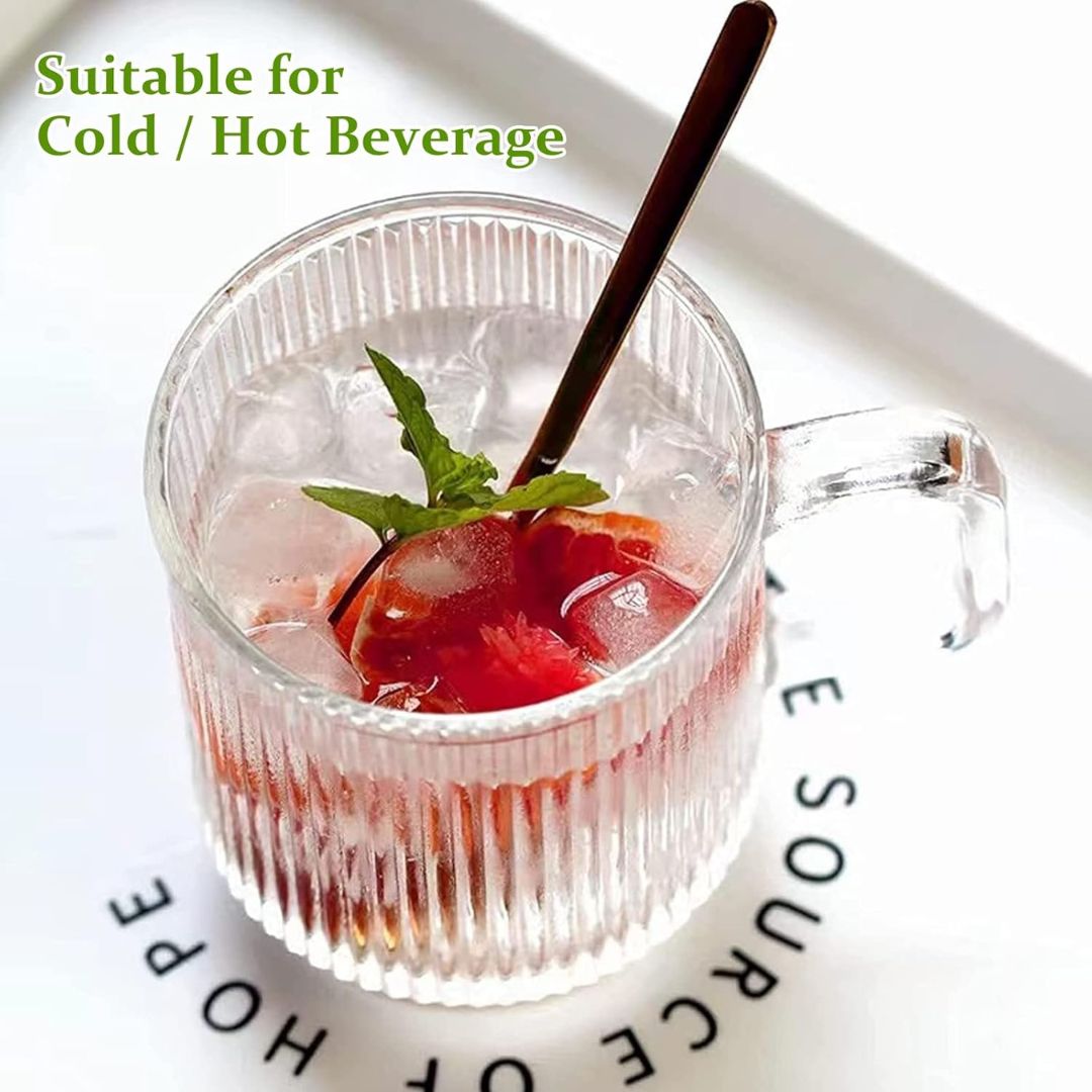 6 Pack Premium Glass | Coffee Mugs with Handle | Heat-Resistant Clear Cups | Brick by Brick