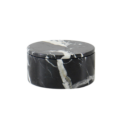 Nero Marquina Marble Jewelry Box |  5.9 × 3 in | Black Stone | White Veining | Brick by Brick