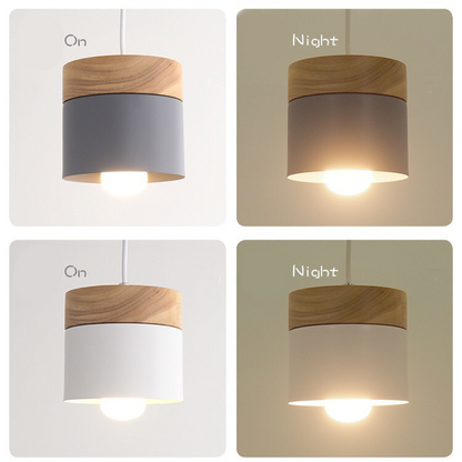 Wooden Pendant Light | 4.33 x 4.72 in | Minimalist Cylindrical Lamp | Elegant Nordic Home Decor | Brick by Brick