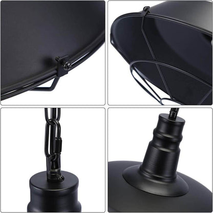 Industrial E27 Pendant Lamp Shade | 10.2 x 7 in | Black or Rust Finish | Vintage Metal Lighting | Brick by Brick