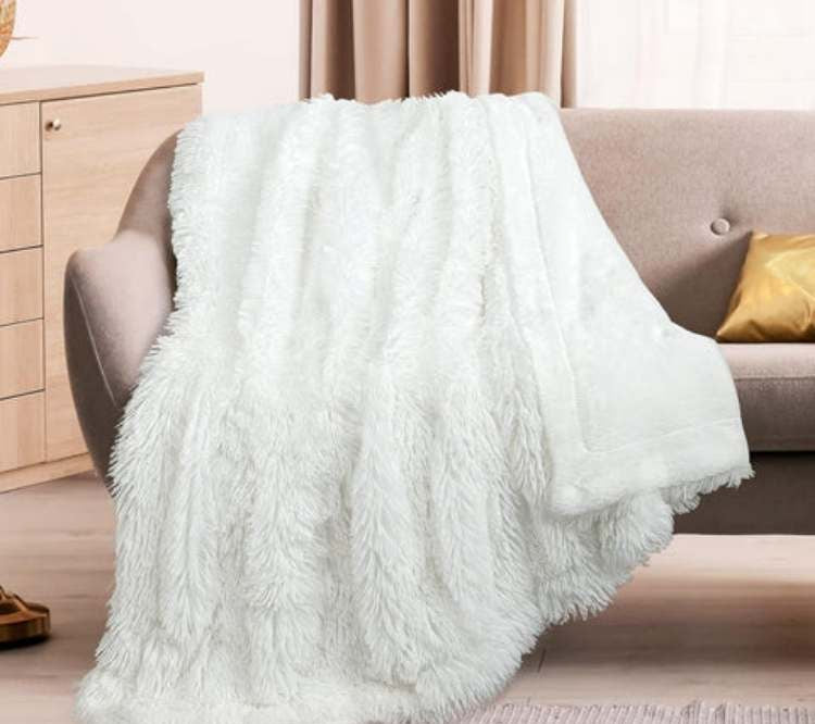 Faux Fur Throw Blanket | 31.5 - 78.7 in | Plush Cozy Layer | Soft Texture & Warmth | Brick by Brick