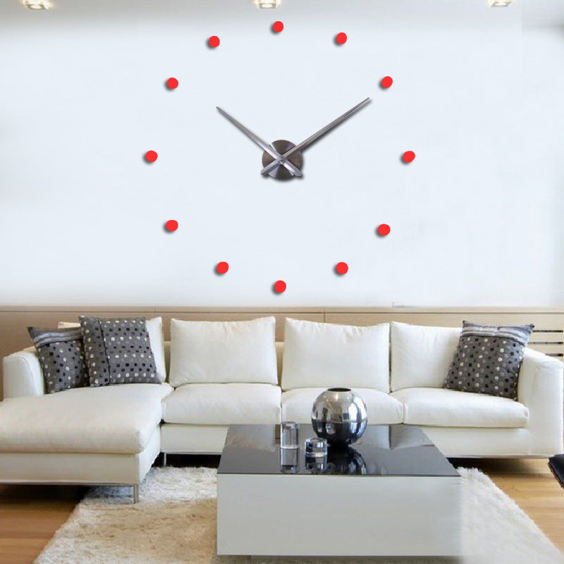 Contemporary Wall Clock | 16.5 in | Minimalist Red Dot Design | Modern Wall Décor Accent | Brick by Brick