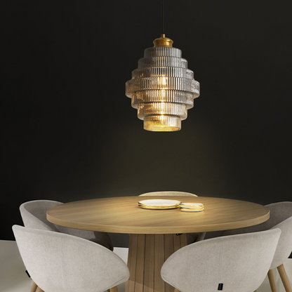 Antique Brass Pendant Light | 59.06 x 11.81 x 8.66 in | Classic Glass Shade Ceiling Light | Timeless Interior Accent | Brick by Brick