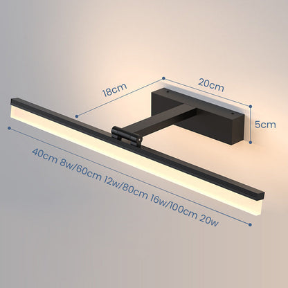LED Mirror Wall Light | Black | Contemporary | Simple Iron & Plastic | Dimmable 8–24 W – Brick by Brick