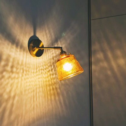 Modern Glass Wall Sconce | Single Bulb | Metal Wall Light | 7.8 x 7.5 in | Brick by Brick