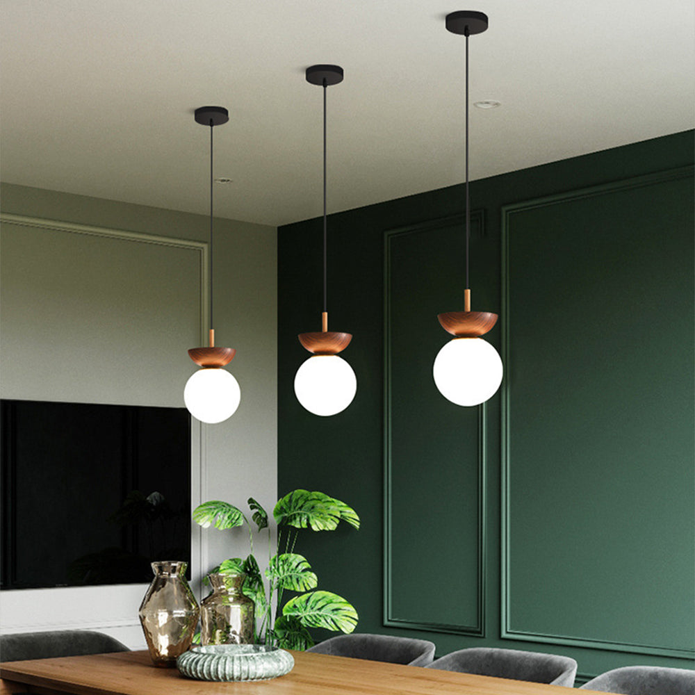 Decorative Glass Pendant Lamp | 6.29 x 10.62 in | Modern Hanging Light | Clear Glass Shade | Adjustable Cord | Brick by Brick