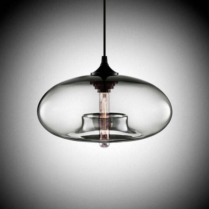 Bread-Shaped Glass Pendant Light | 11 x 5.9 in | Contemporary Metal & Glass Ceiling Fixture | Height Adjustable | Brick by Brick