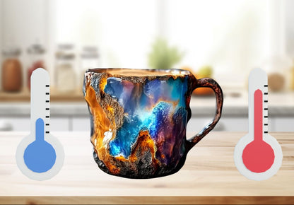 Mineral Crystal Coffee Mugs | Gemstone Texture Glass | Height 2.95 in | 355–444 ml | Brick by Brick