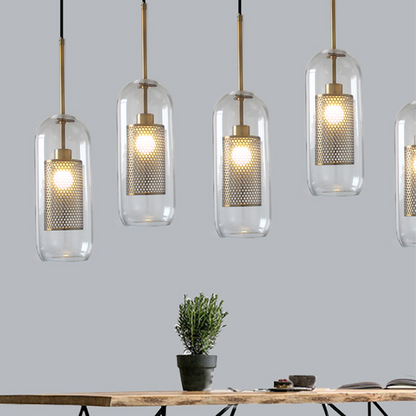 Elegant Glass Pendant Lamp | Gold or Silver | Adjustable Hanging Light | Contemporary Home Lighting | Brick by Brick