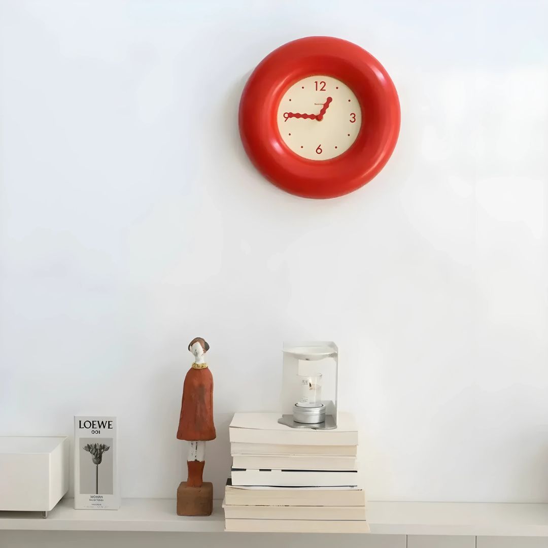 Bagel Wall Clock | 11.4 × 2 in | Silent Quartz Movement | Retro Modern Home Decor | Brick by Brick