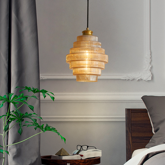Antique Brass Pendant Light | 59.06 x 11.81 x 8.66 in | Classic Glass Shade Ceiling Light | Timeless Interior Accent | Brick by Brick