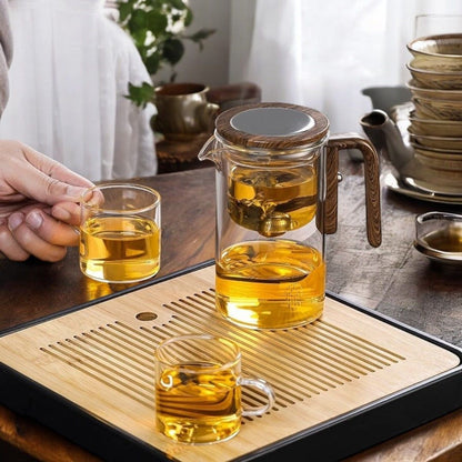 Magnetic Filtration Teapot | 520 or 720 ml | Glass Teapot | Stainless Steel Filter | Walnut Handle | Brick by Brick