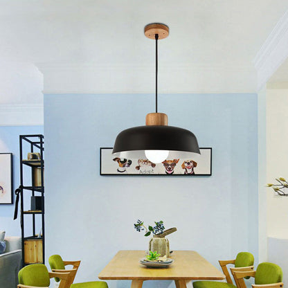 Nordic Creative Pendant Lamp | Natural Wood & Aluminum | Modern Home Lighting | 11.81 x 5.51 in | Brick by Brick