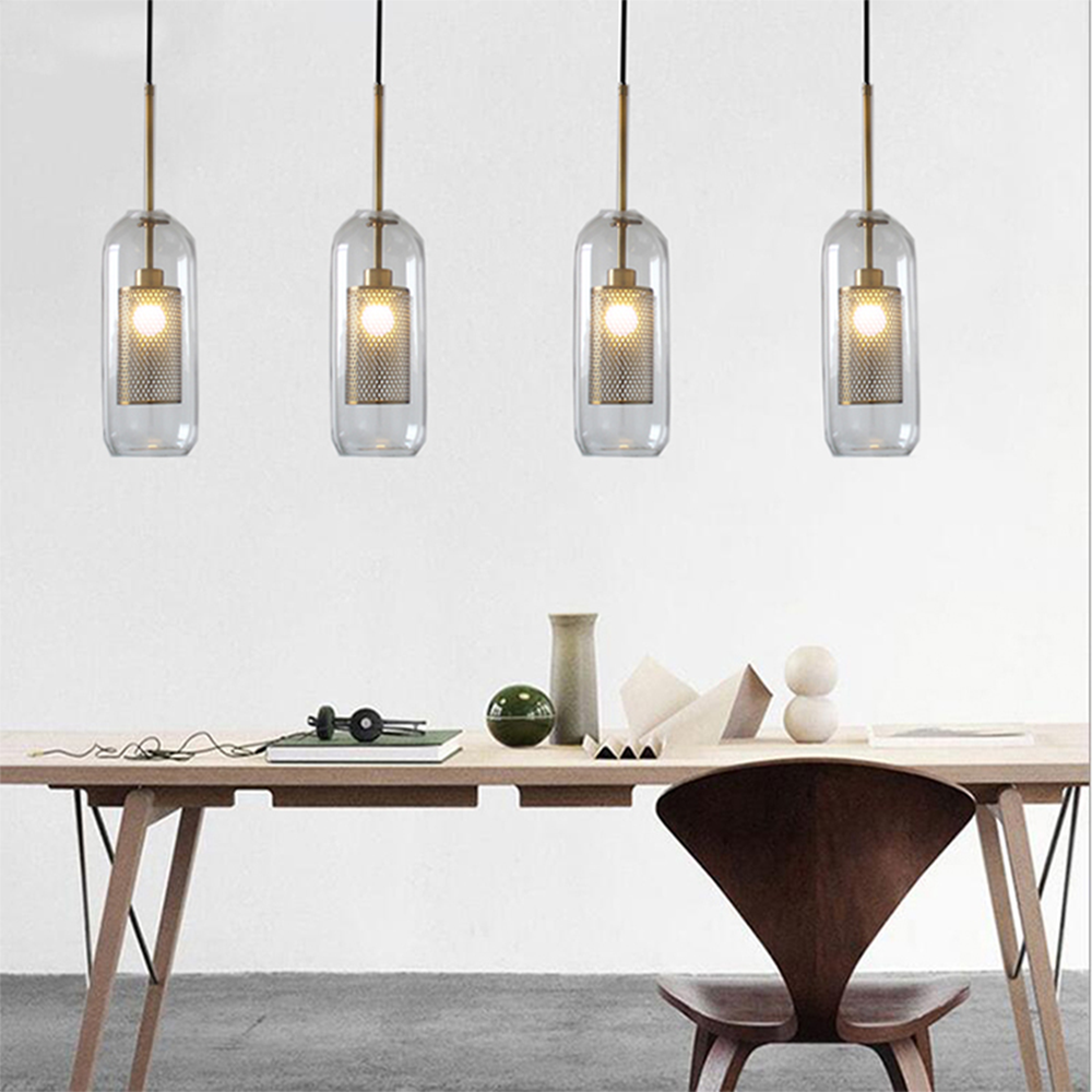 Elegant Glass Pendant Lamp | Gold or Silver | Adjustable Hanging Light | Contemporary Home Lighting | Brick by Brick