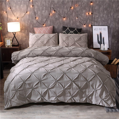 Pinch Pleat Duvet Cover Set | 65.7 - 90.6 in | Diamond Pattern Bedding | Elegant Home Décor | Brick by Brick
