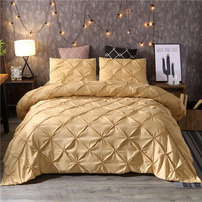 Pinch Pleat Duvet Cover Set | 65.7 - 90.6 in | Diamond Pattern Bedding | Elegant Home Décor | Brick by Brick
