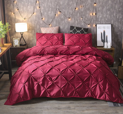 Pinch Pleat Duvet Cover Set | 65.7 - 90.6 in | Diamond Pattern Bedding | Elegant Home Décor | Brick by Brick