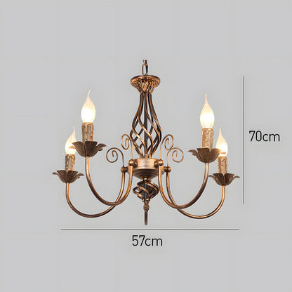 Vintage Bronze Chandelier | 4/6/8 Light Dining Room Ceiling Fixture in Iron | Brick by Brick