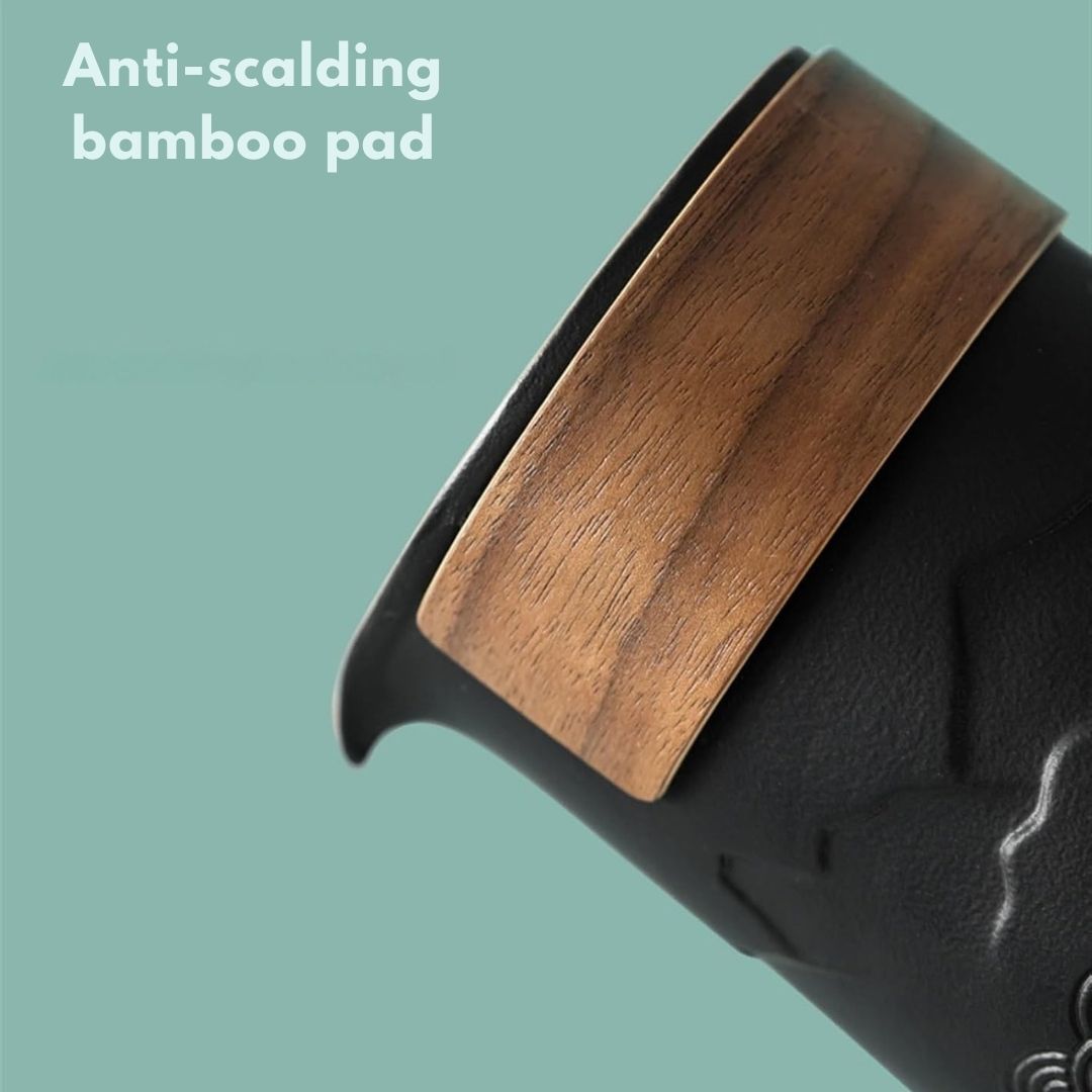 Travel Tea Set | 3.42 x 4.96 in | Ceramic Nested Pot & Cups | Bamboo Handle Design | Brick by Brick