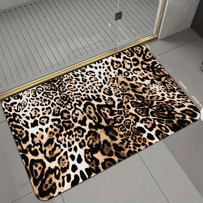 Plush Animal Print Bath Mat | Soft Non-Slip Large Bathroom Rug | Brick by Brick