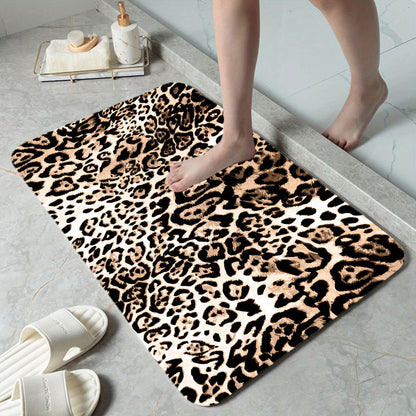 Plush Animal Print Bath Mat | Soft Non-Slip Large Bathroom Rug | Brick by Brick