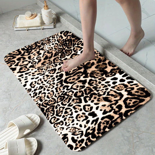 Plush Animal Print Bath Mat | Soft Non-Slip Large Bathroom Rug | Brick by Brick