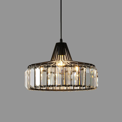 Black Crystal Pendant Light | Sleek Black Finish | Shimmering Crystal Accents | Statement Lighting | Brick by Brick