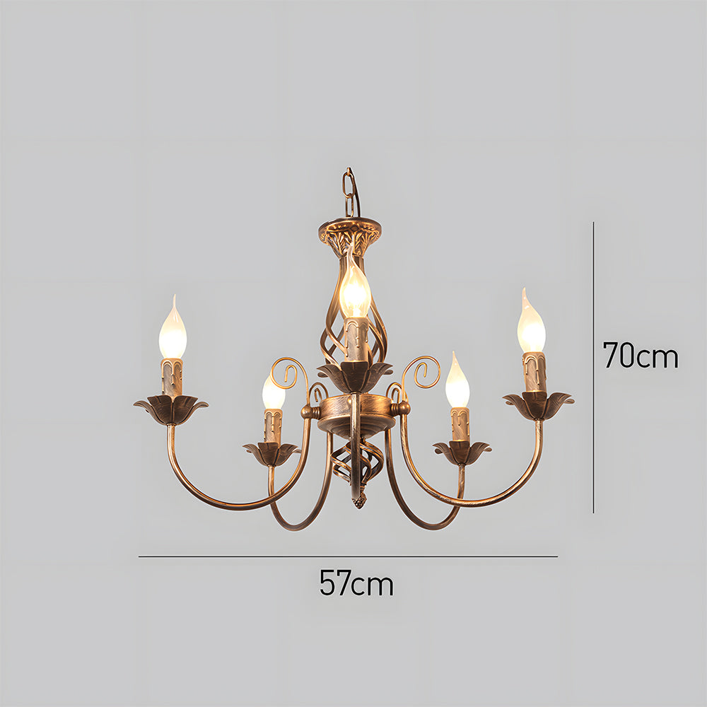Vintage Bronze Chandelier | 4/6/8 Light Dining Room Ceiling Fixture in Iron | Brick by Brick