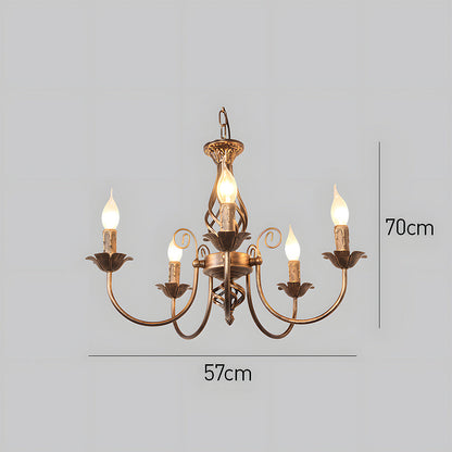Vintage Bronze Chandelier | 4/6/8 Light Dining Room Ceiling Fixture in Iron | Brick by Brick