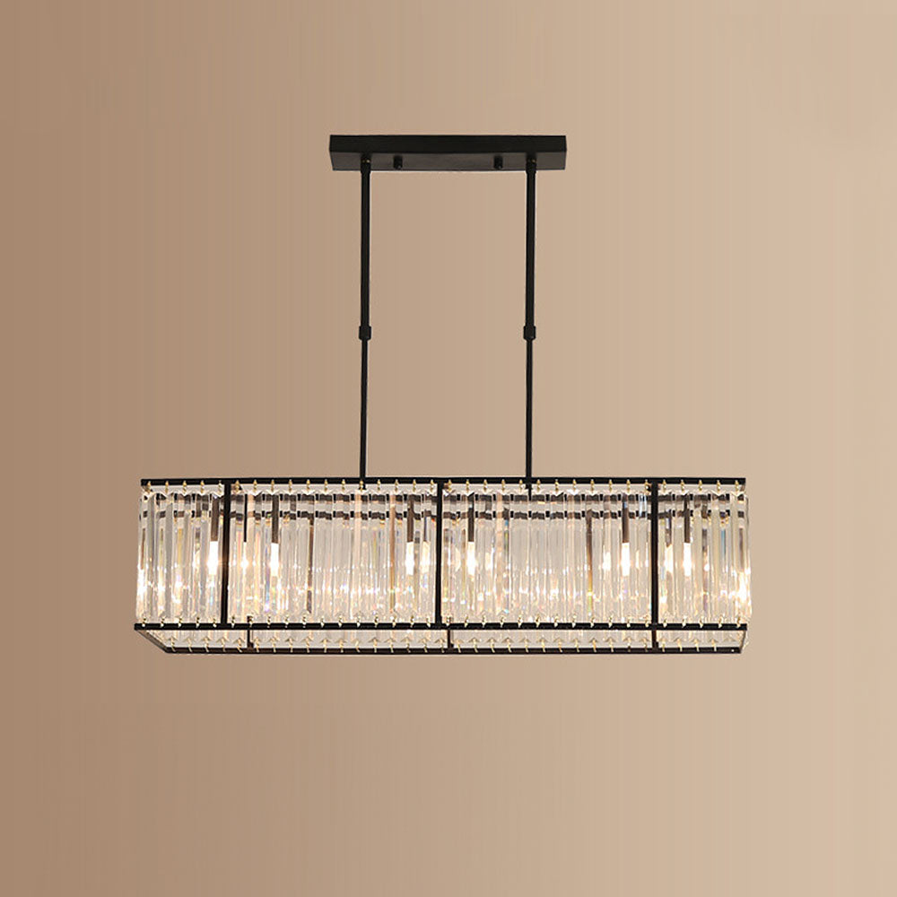 Nordic Crystal Island Chandelier | Iron + Crystal | 8.66 x 21.65-33.46 in | Elegant Fixture | Brick by Brick