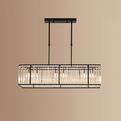 Nordic Crystal Island Chandelier | Iron + Crystal | 8.66 x 21.65-33.46 in | Elegant Fixture | Brick by Brick