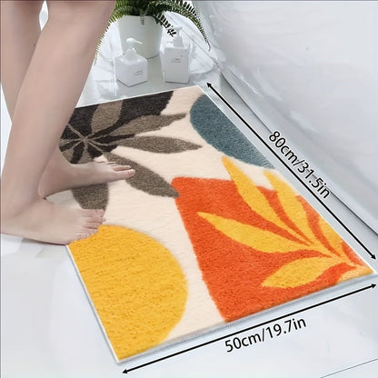 Modern Abstract Bath Mat | Soft Microfiber Absorbent | Quick-Dry | Non-Slip | Brick by Brick