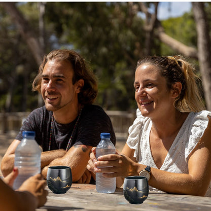 Japanese Blue Landscape Tea Set |6.3 × 4.7 × 5.1 in | Porcelain Teapot | 6 Cups and Tray | Brick by Brick