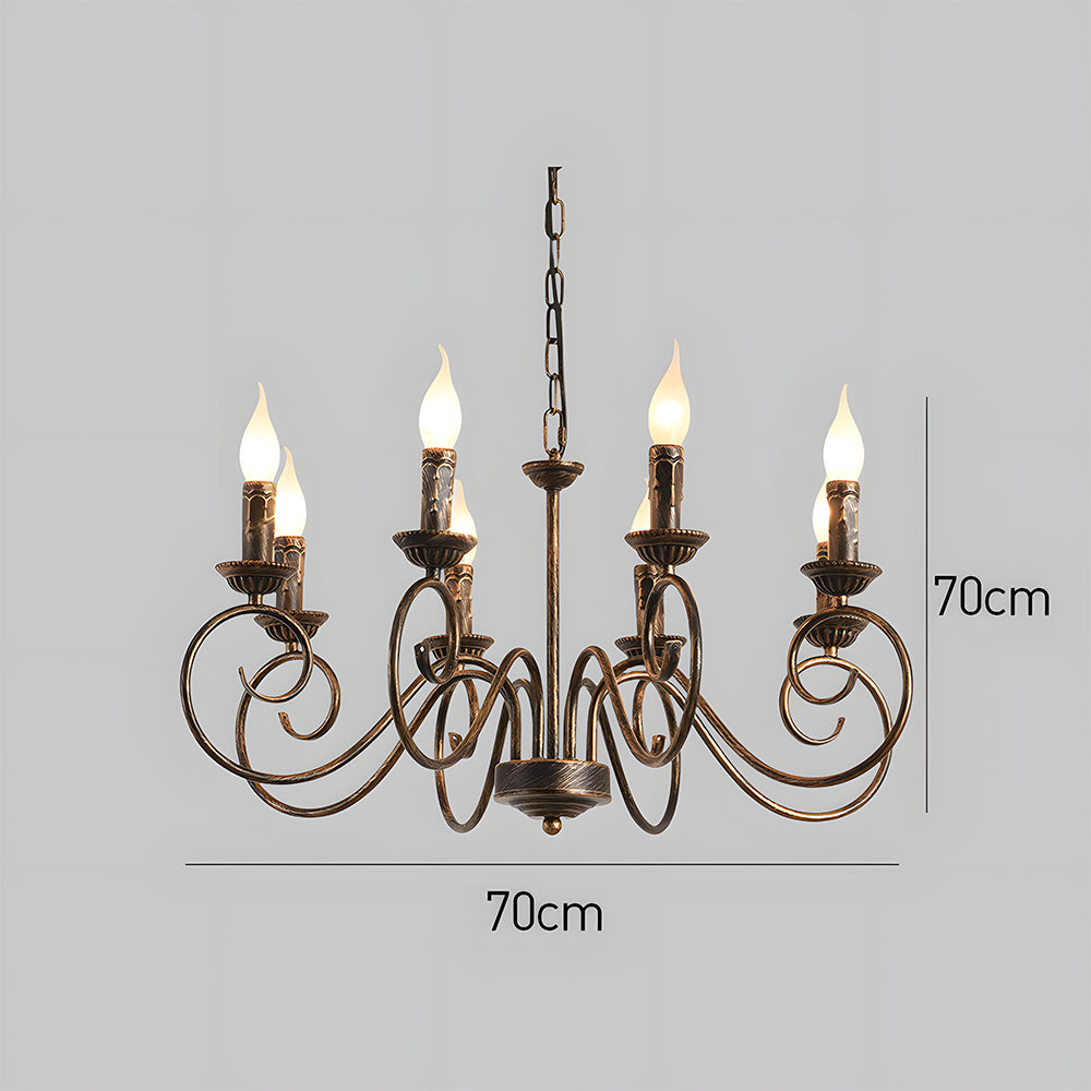 Vintage Bronze Chandelier | 4/6/8 Light Dining Room Ceiling Fixture in Iron | Brick by Brick