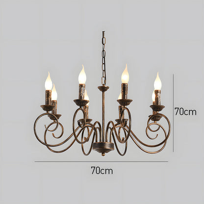 Vintage Bronze Chandelier | 4/6/8 Light Dining Room Ceiling Fixture in Iron | Brick by Brick
