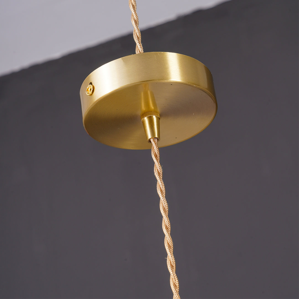 Art Nouveau Fluted Glass Pendant | Flower-Inspired Shade | H4.72in x D9.06-23.62in | Brass & Glass Craftsmanship | Brick by Brick